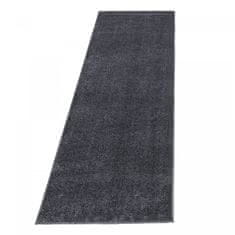 Oaza koberce Ata jednotný koberec šedý 80 cm x 250 cm