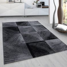 Oaza koberce Koberec Modern Plus Squares šedočerný 120 cm x 170 cm