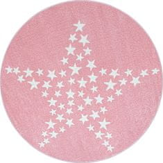 Oaza koberce Dětský koberec Star pink circle 120 cm x 120 cm