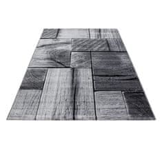 Oaza koberce Moderní koberec Parma Planks šedočerný 80 cm x 150 cm