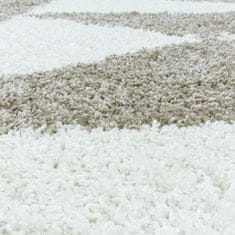 Oaza koberce Shaggy koberec Tango triangles béžová a krémová 160 cm x 160 cm kruh