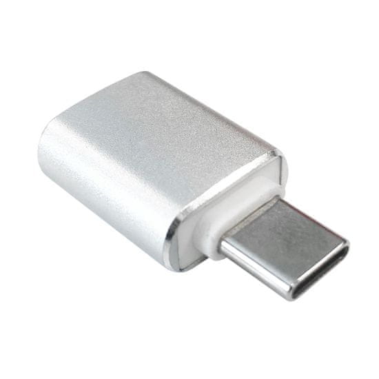 Northix Adaptér USB-A na USB-C, 3 cm – Stříbrný