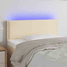 Vidaxl Čelo postele s LED krémové 80 x 5 x 78/88 cm textil