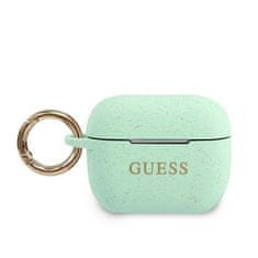 Guess GUACAPSILGLGN pouzdro na AirPods PRO green Silicone Glitter