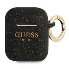 Guess GUA2SGGEK pouzdro na Airpods 2. Generace / 1. Generace black Silicone Glitter