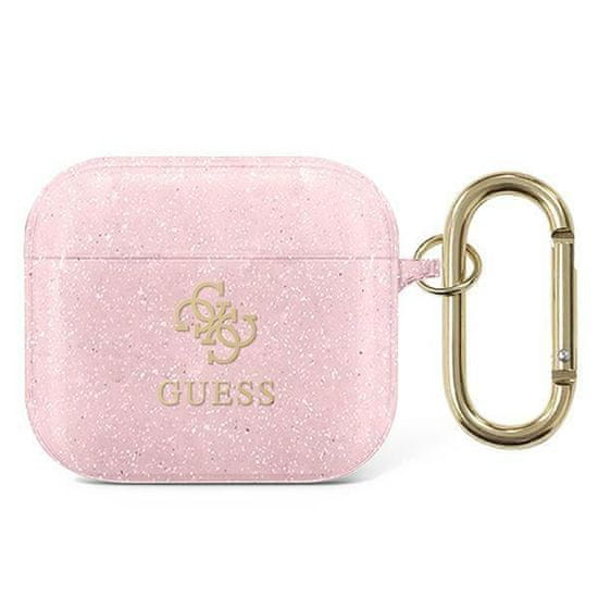 Guess GUA3UCG4GP pouzdro na Airpods 3. Generace pink Glitter Collection