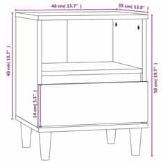 Greatstore Noční stolek bílý s vysokým leskem 40x35x50 cm