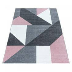 Oaza koberce Ottawa moderní koberec růžové a šedé polygony 120 cm x 170 cm