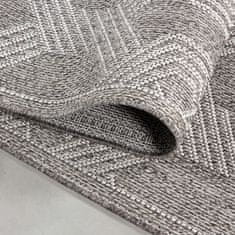 Oaza koberce Šestihranný šedý koberec s plochým vlasem Aruba 80 cm x 250 cm