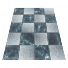 Oaza koberce Ottawa moderní koberec modrošedé čtverce 80 cm x 150 cm