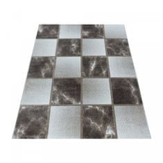 Oaza koberce Ottawský koberec - moderní čtverce hnědošedé 80 cm x 150 cm