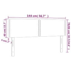 Greatstore Čelo postele s LED tmavě zelené 144x5x78/88 cm samet