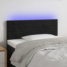 Vidaxl Čelo postele s LED černé 80 x 5 x 78/88 cm samet