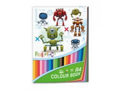 Blok barevných papírů A4 Robotics
