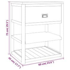 Greatstore Koupelnová skříňka 60 x 45 x 75 cm masivní teakové dřevo