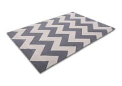 Oaza koberce Plátěný koberec cikcak bílý a šedý 80 cm x 150 cm