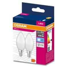 Osram 2x LED žárovka E14 SVÍČKA 4,9W = 40W 470lm 4000K Neutrální bílá