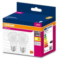 Osram 2x LED žárovka E27 A60 4,9W = 40W 470lm 3000K Teplá bílá