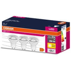 Osram 3x LED žárovka GU10 4,5W = 50W 350lm 2700K Teplá bílá 36°