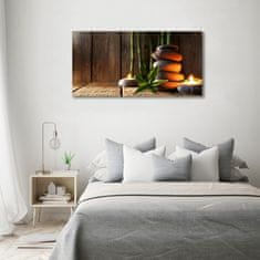 Wallmuralia Foto obraz fotografie na skle Kameny zen bambus 100x50 cm 4 úchytky