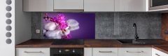 Wallmuralia Skleněný panel do kuchynské linky Orchidej 120x60 cm