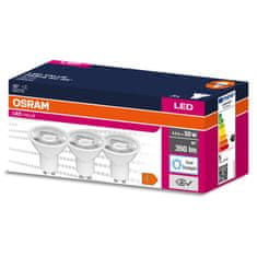 Osram 3x LED žárovka GU10 4,5W = 50W 350lm 6500K Studená bílá 36°