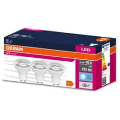 Osram 3x LED žárovka GU10 6,9W = 80W 575lm 4000K Neutrální bílá 60°