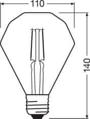 Osram LED žárovka E27 DIAMANT 4,5W = 40W 470lm 2500K Teplá bílá