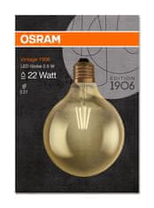 Osram LED žárovka E27 G125 2,5W = 22W 225lm 2500K Teplá bílá