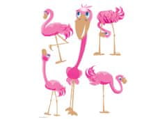 AG Design Samolepka na zeď dětská, K 1023, Flamingo, 65x85 cm