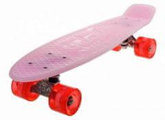 Sulov Penny board 22" BURN RIDER růžový fosforeskující, blikající kolečka