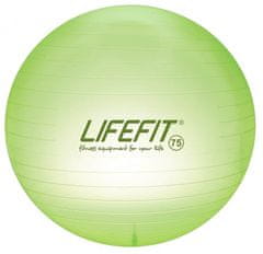 LIFEFIT Gymnastický míč TRANSPARENT 75 cm, sv. zelený