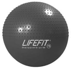 LIFEFIT Gymnastický masážní míč MASSAGE BALL 75 cm, tmavě šedý