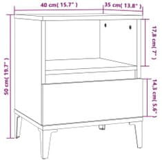 Greatstore Noční stolek bílý s vysokým leskem 40x35x50 cm