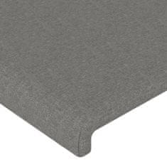 Vidaxl Čelo postele s LED tmavě šedé 103 x 16 x 118/128 cm textil