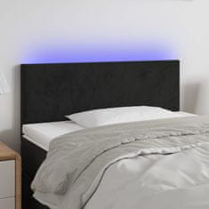 Greatstore Čelo postele s LED černé 90x5x78/88 cm samet