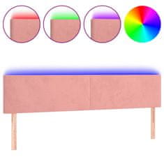 Greatstore Čelo postele s LED růžové 200x5x78/88 cm samet