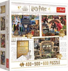 Trefl Puzzle Harry Potter: Turnaj tří kouzelníků, Famfrpál a Bradavice 400 + 500 + 600 dílků