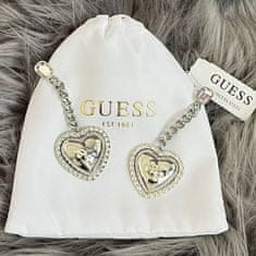 LS Visací náušnice 64mm GUESS srdíčka z chirurgické oceli