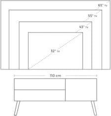 Songmics Televizní stolek skandinávský design 110 cm