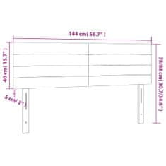 Greatstore Čelo postele s LED černé 144x5x78/88 cm samet