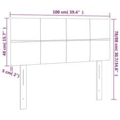 Greatstore Čelo postele s LED černé 100x5x78/88 cm samet