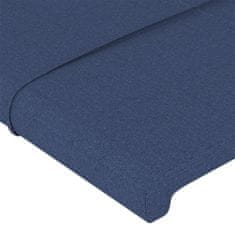 Greatstore Čelo postele s LED modré 93 x 16 x 78/88 cm textil