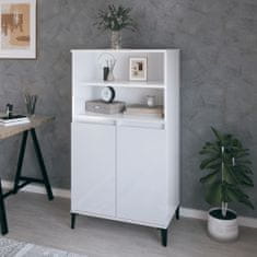 Vidaxl Skříň highboard bílá s vysokým leskem 60 x 36 x 110 cm kompozit