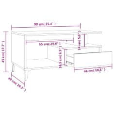 Greatstore Konferenční stolek šedý sonoma 90 x 49 x 45 cm kompozitní dřevo