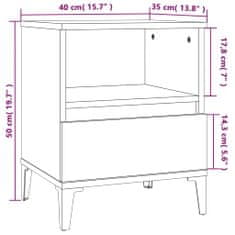 Vidaxl Noční stolek bílý s vysokým leskem 40x35x50 cm