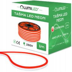 Basic LED pásek NEON STRIP 230V 1m RUBBER IP68 Red