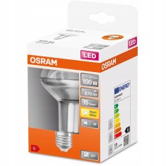 Osram LED žárovka E27 R80 9,1W = 100W 670lm 2700K Teplá bílá