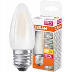 Osram Stmívatelná LED žárovka E27 SVÍČKA 4,8W= 40W 470lm 2700K Teplá bílá FILAMENT