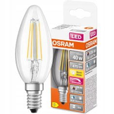 Osram Stmívatelná LED žárovka E14 SVÍČKA 3,4W = 40W 470lm 2700K Teplá bílá FILAMENT